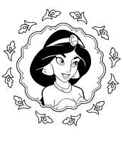 coloriage portrait jasmine